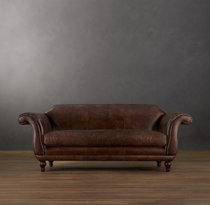 6' Regency Leather Sofa