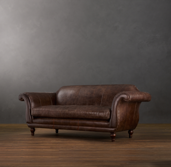 6' Regency Leather Sofa