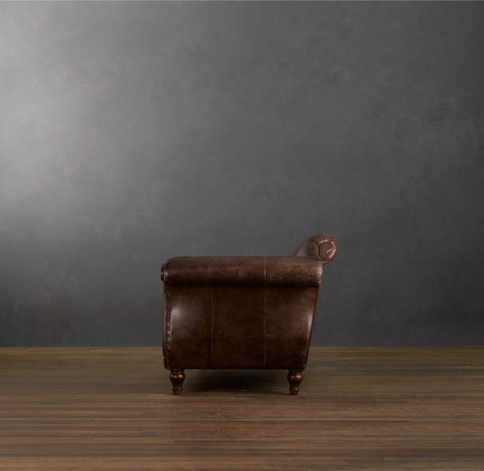 6' Regency Leather Sofa