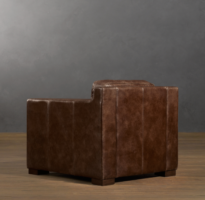 Collins Leather Ottoman With Nailheads