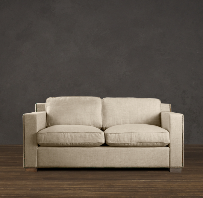 6' Collins Upholstered Sofa With Nailheads