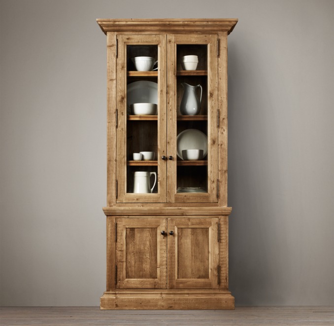 Salvaged Wood Narrow Sideboard & Hutch