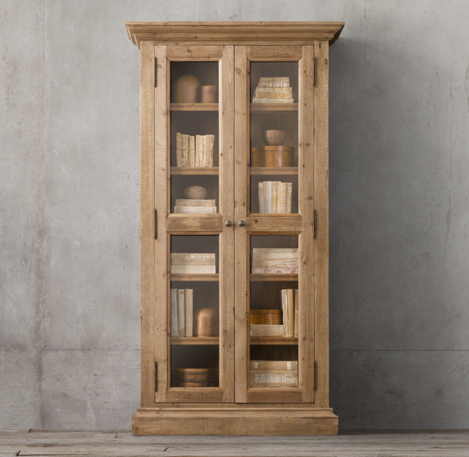 Salvaged Wood Glass Door Cabinet