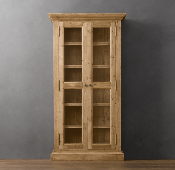 Salvaged Wood Glass Door Cabinet