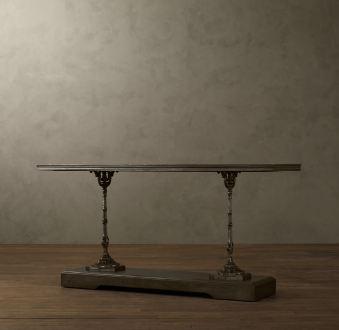 68" 19th C. French Zinc and Cast Iron Console