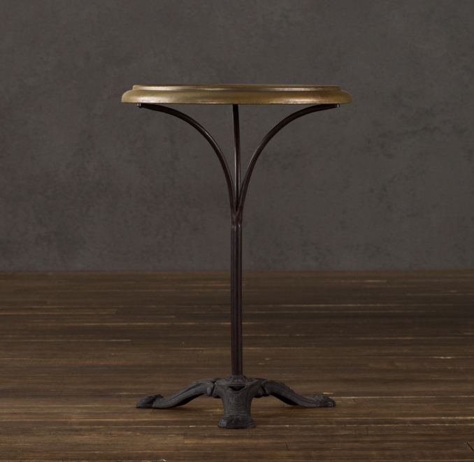 Circa 1900 French Brass Brasserie Table (Set of 2)