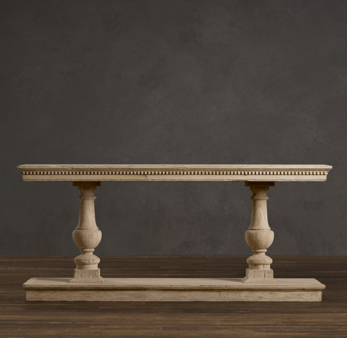 78" 15th C. Dual-Baluster Oak Console 