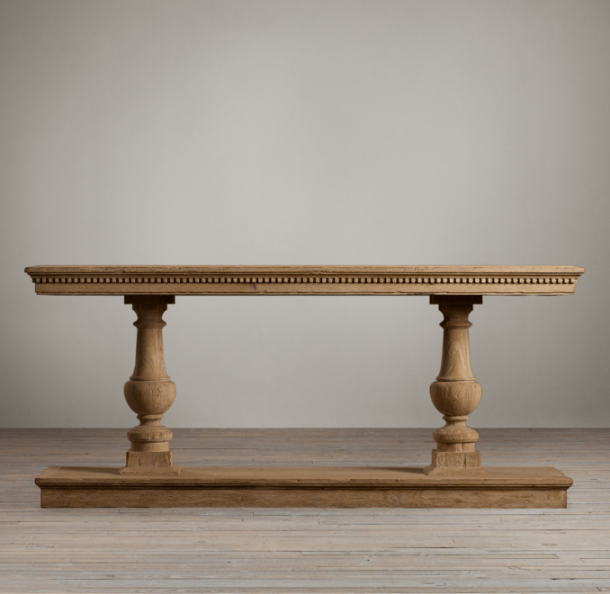 15th C. Dual-Baluster Oak Console