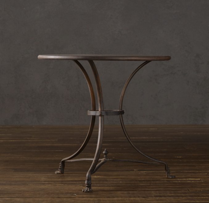 32" 19th C. French Lion's Foot Brasserie Table
