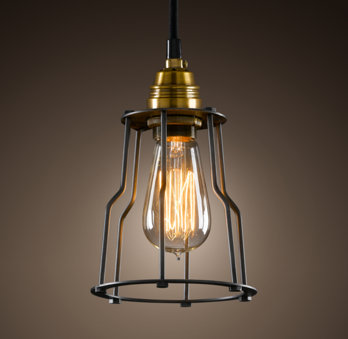 Cage Filament Pendant Aged Steel