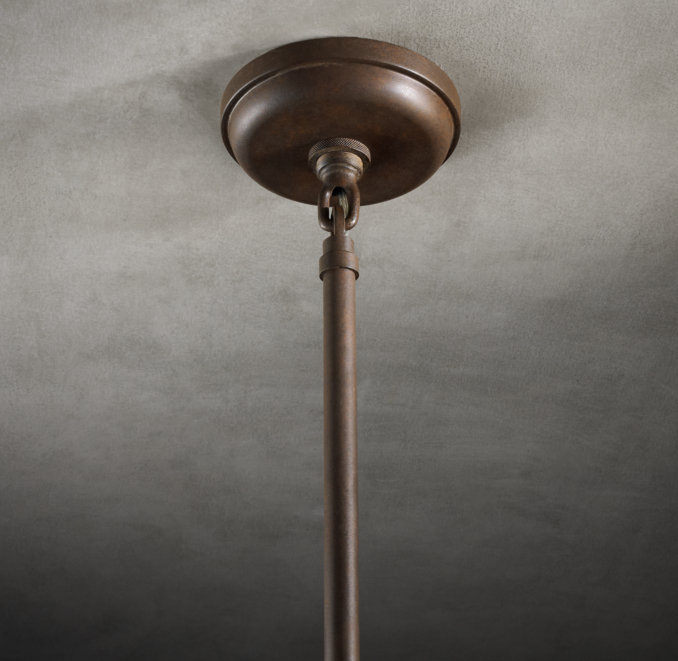 Vintage Barn Pendant Weathered Rust