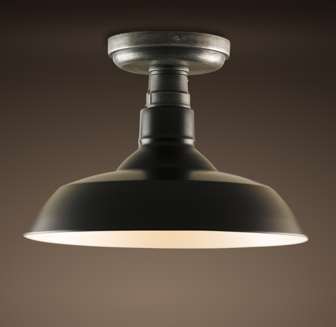 Vintage Barn Flushmount Black