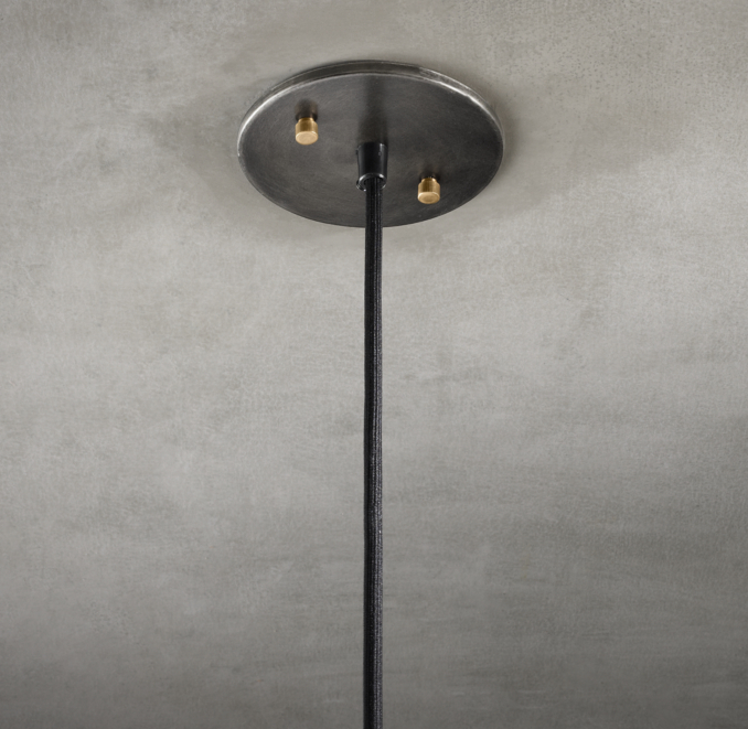 Milk Glass Filament 7½ Pendant Aged Steel
