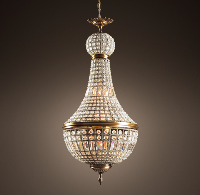 19th C. French Empire Crystal Chandelier 21quot;