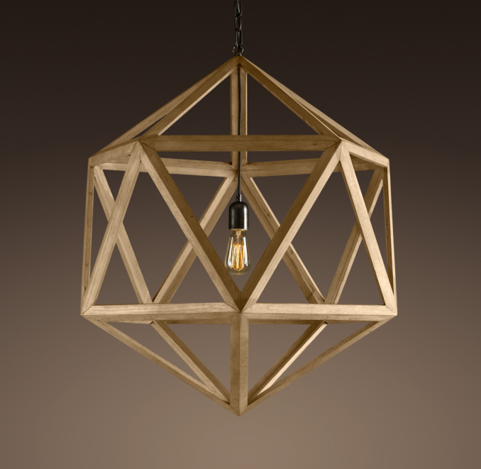 Wood Polyhedron Pendant Medium