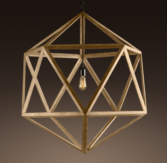 Wood Polyhedron Pendant Large