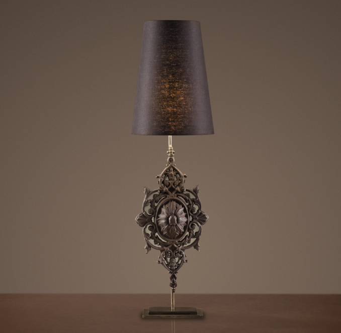 Floral Medallion Baluster Table Lamp