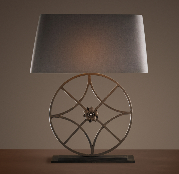 Iron Florette Wheel Table Lamp