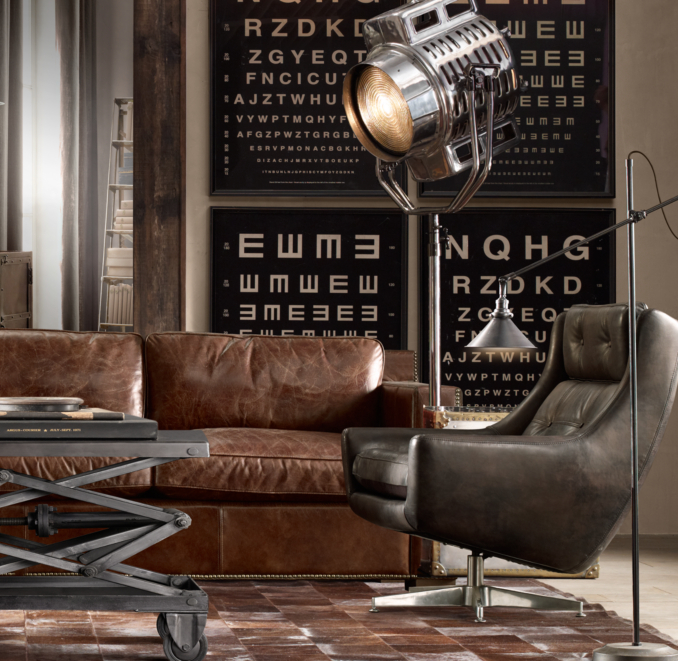 1900s Machinist Floor Lamp Aged Steel