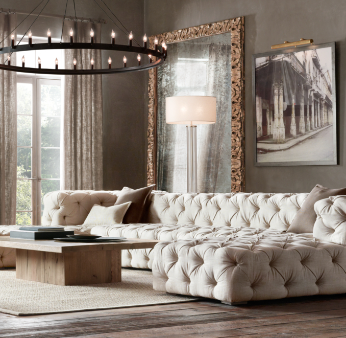 French Column Glass Floor Lamp Antique Brass