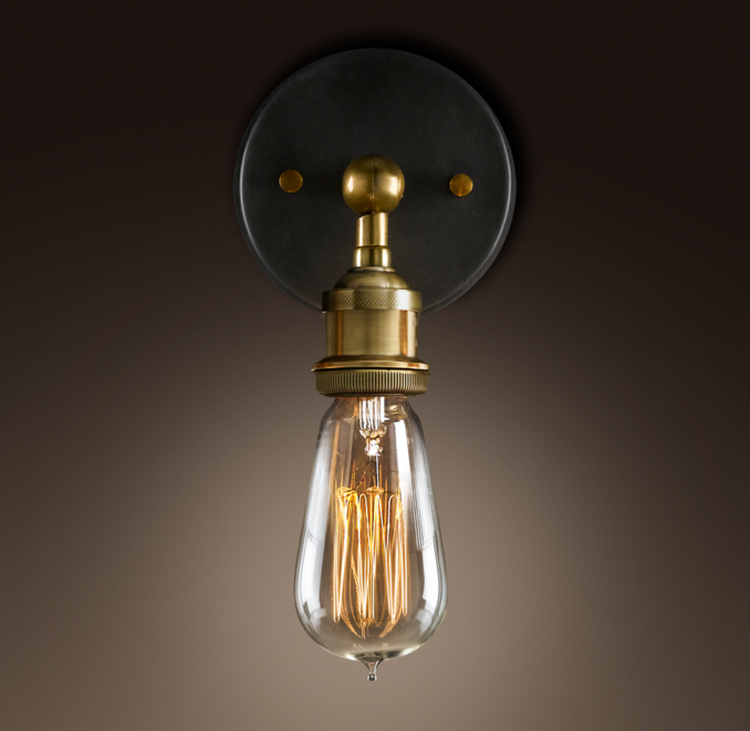 Filament Bulb Sconce Aged Steel