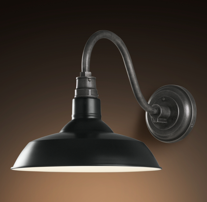 Vintage Barn Sconce Black