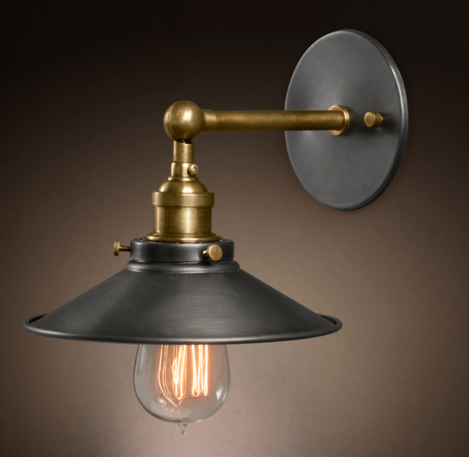 Metal Filament Sconce Aged Steel