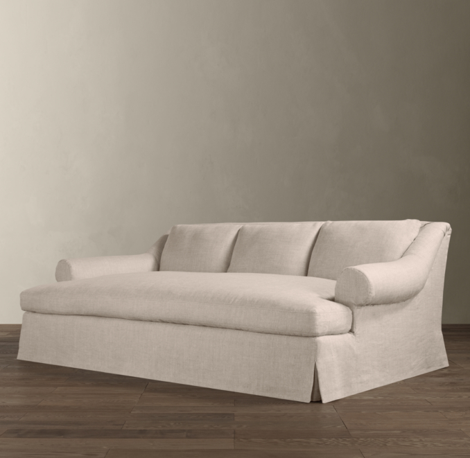 Belgian Roll Arm Slipcovered Daybed Sofa