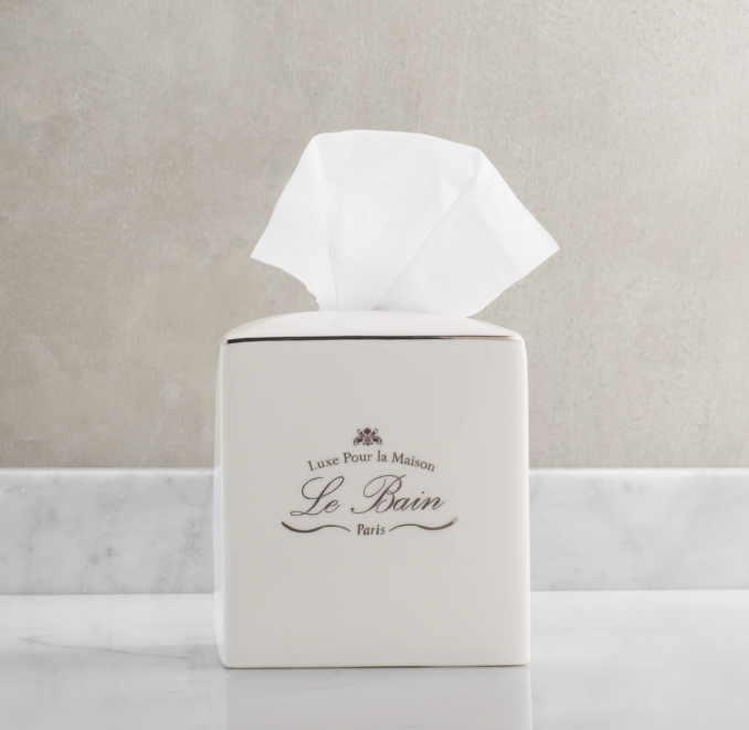 Le Bain French Porcelain Tissue Holder