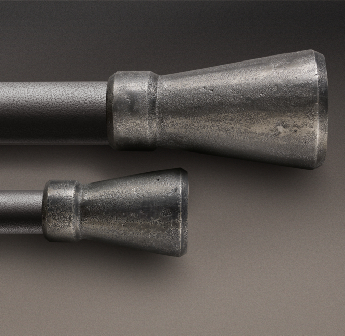Industrial Hand-Forged Flare Finial (Set of 2)
