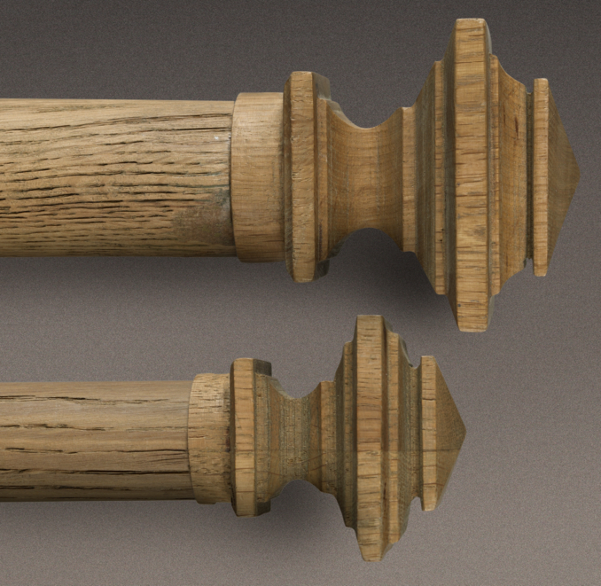 Estate Weathered Oak Square Finial Weathered Oak