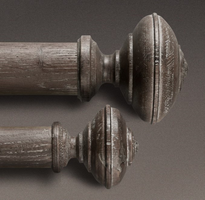 Estate Weathered Oak Trenton Finial Burnt Oak