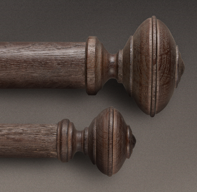 Estate Weathered Oak Trenton Finial Brown Oak