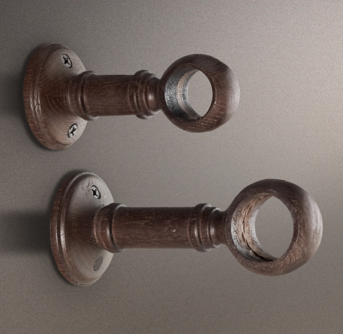 Estate Weathered Oak End Brackets (Set of 2) Brown Oak