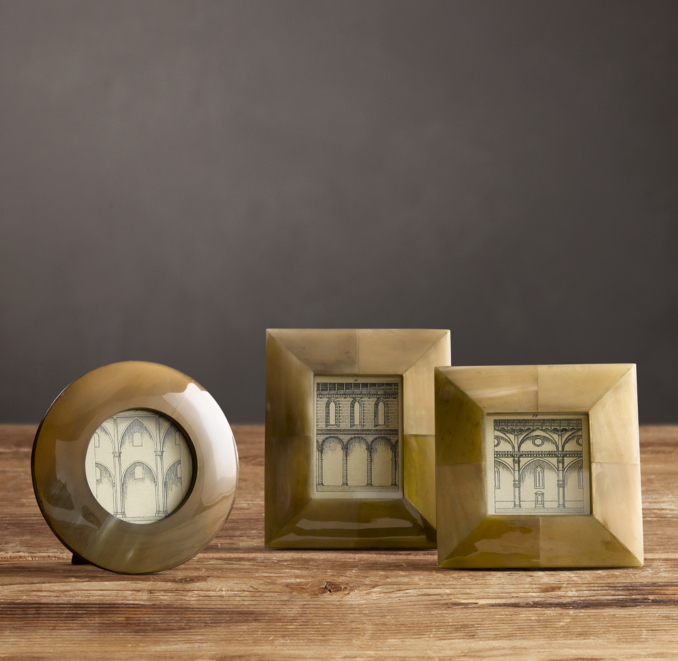 Mini Beveled Horn Frames Brown