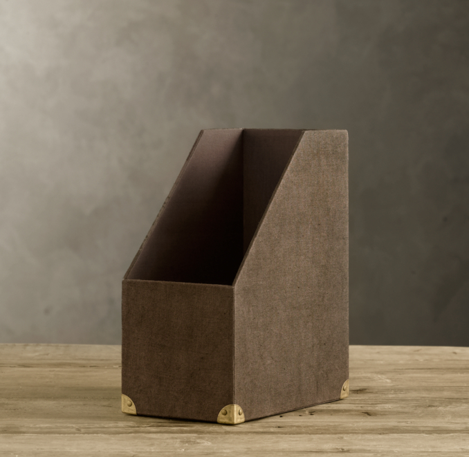 Linen Magazine Box Chocolate