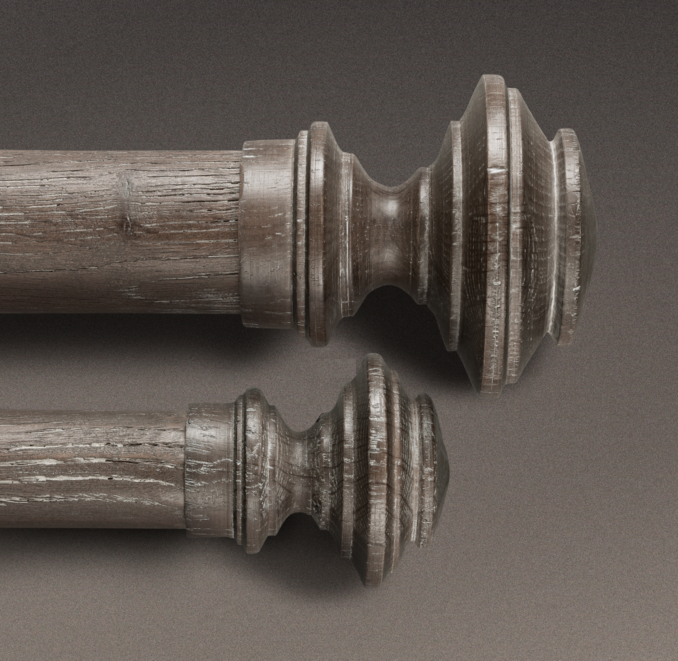 Estate Weathered Oak Newel Finial Burnt Oak