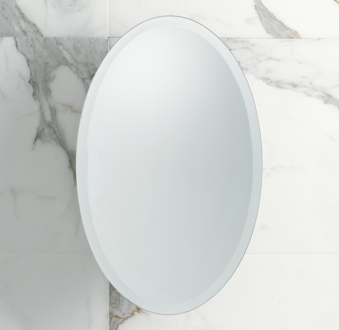 Frameless Oval Pivot Mirror