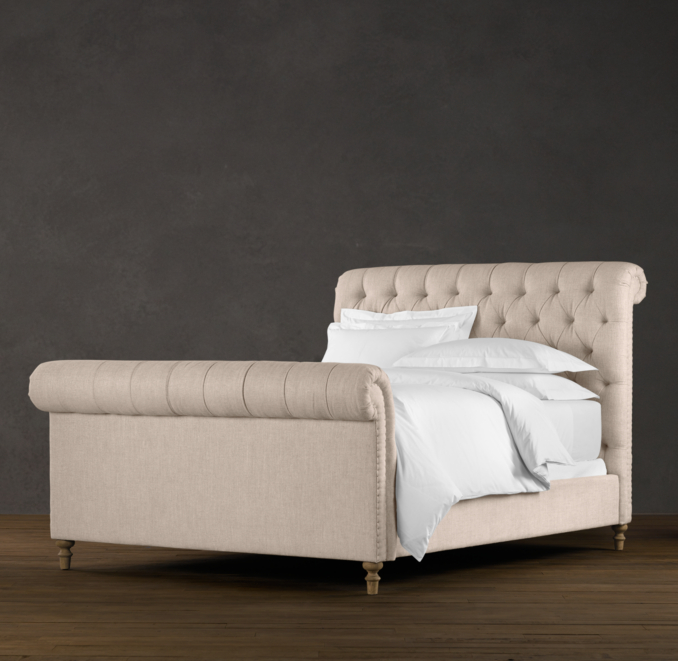 Chesterfield Upholstered Sleigh Bed