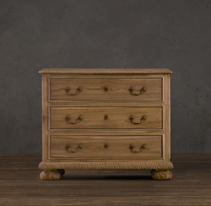 French Empire Closed Nightstand Sandblasted