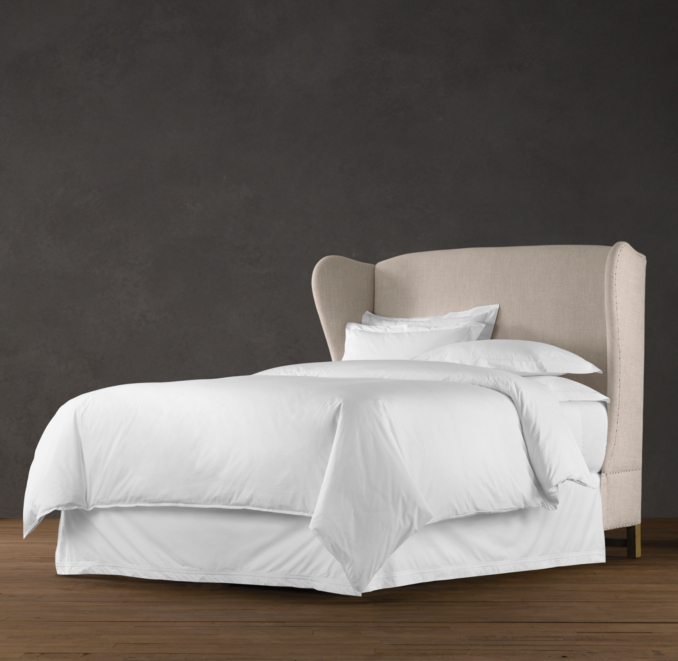 French Wing Upholstered Headboard