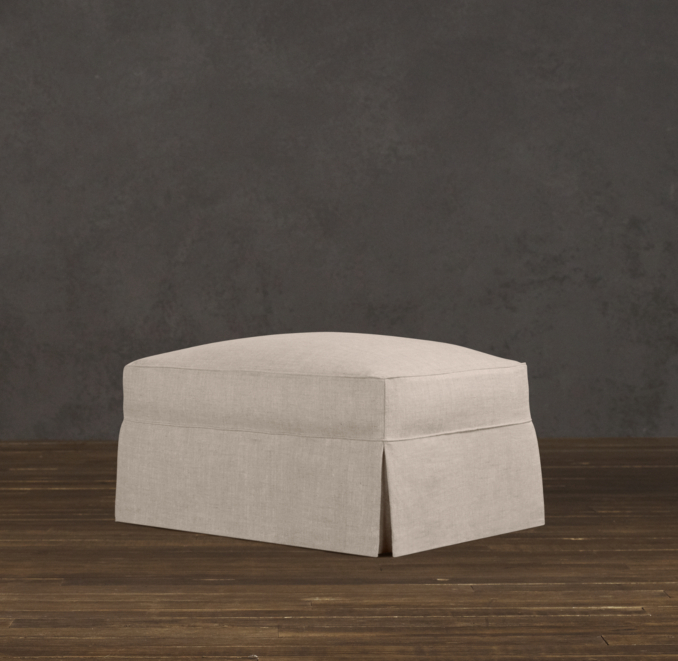 English Roll Arm Slipcovered Ottoman