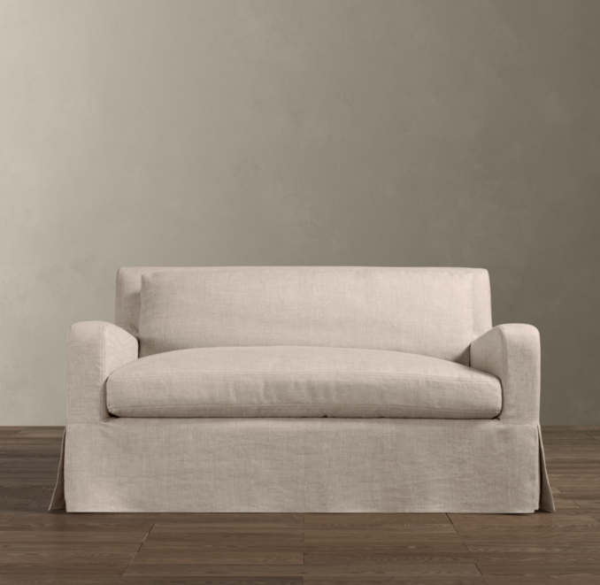 5' Belgian Slope Arm Slipcovered Sofa