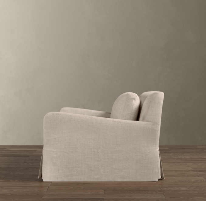 5' Belgian Slope Arm Slipcovered Sofa