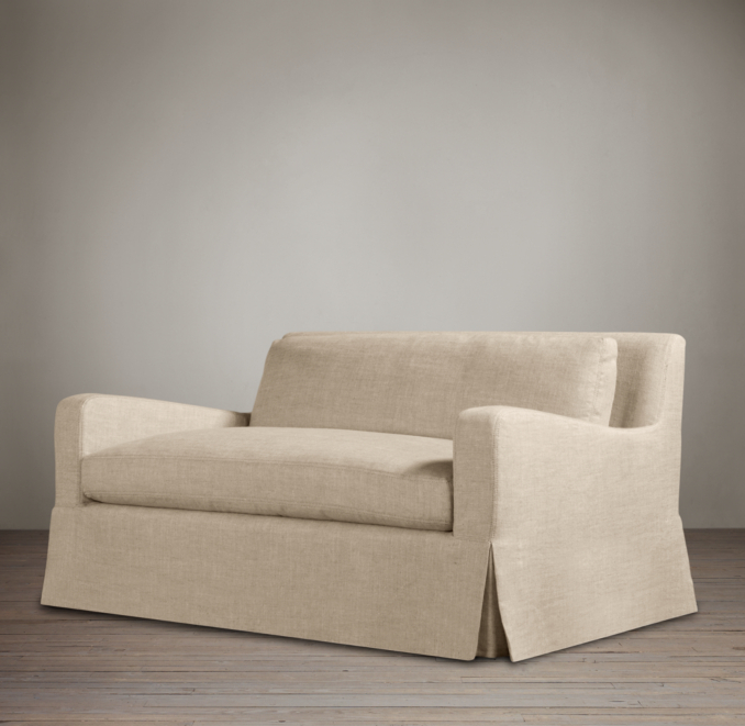 5' Belgian Slope Arm Slipcovered Sofa