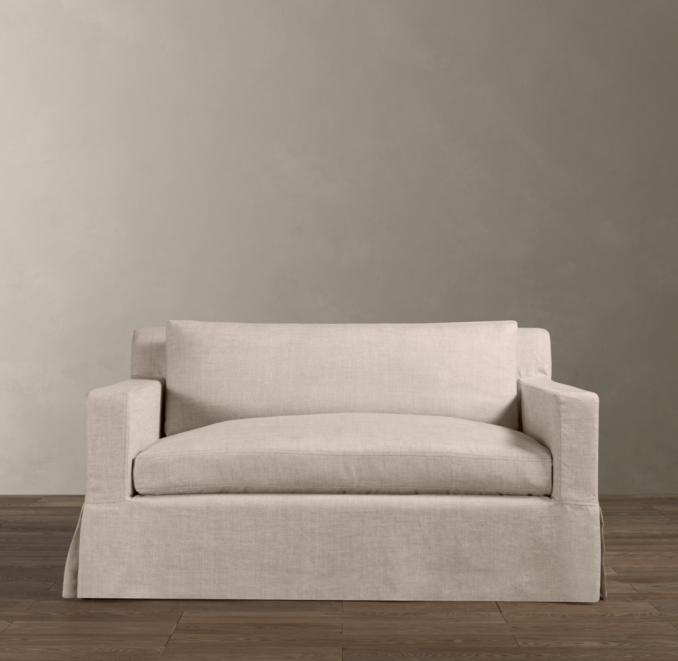 5' Belgian Track Arm Slipcovered Sofa