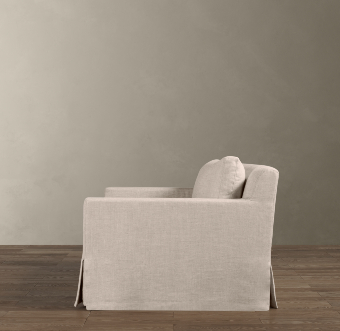 5' Belgian Track Arm Slipcovered Sofa