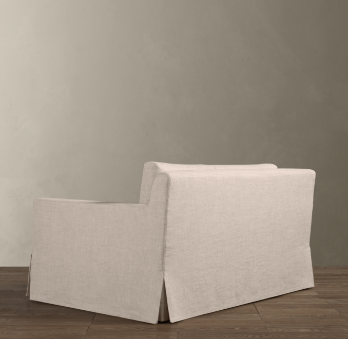 5' Belgian Track Arm Slipcovered Sofa