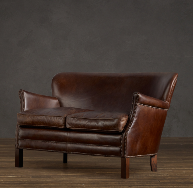 Professor's Leather Double Chair