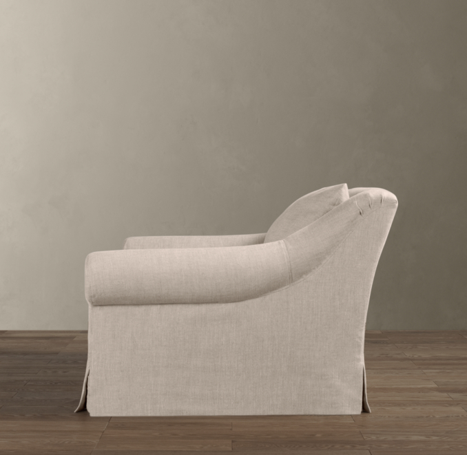 5' Belgian Roll Arm Slipcovered Sofa